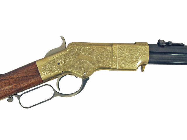 Appraisal: Uberti Model Henry long Colt sn fully engraved brass receiver