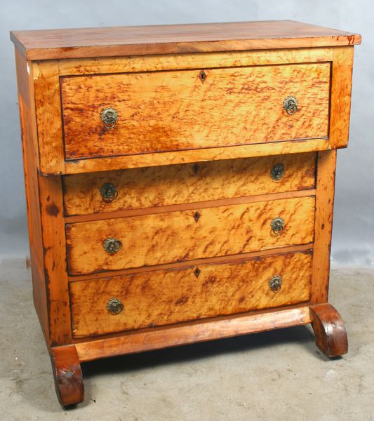 Appraisal: th Century Maine or New Hampshire birdseye maple four-drawer chest