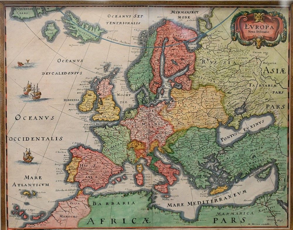 Appraisal: Matthaus Merian the Elder Swiss - map of Europe engraving