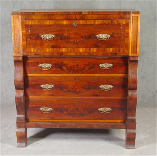 Appraisal: Butler's Desk Circa Mahogany and veneers with cherry and other