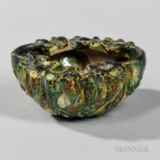 Appraisal: Sancai -glazed Coupe Sancai-glazed Coupe China in the shape of