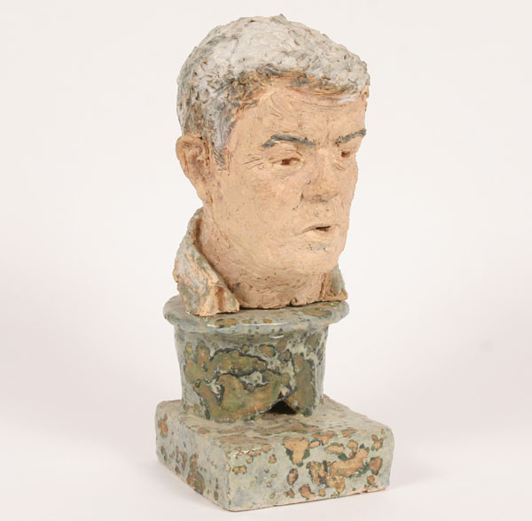 Appraisal: Robert Lohman American - self portrait glazed and painted ceramic