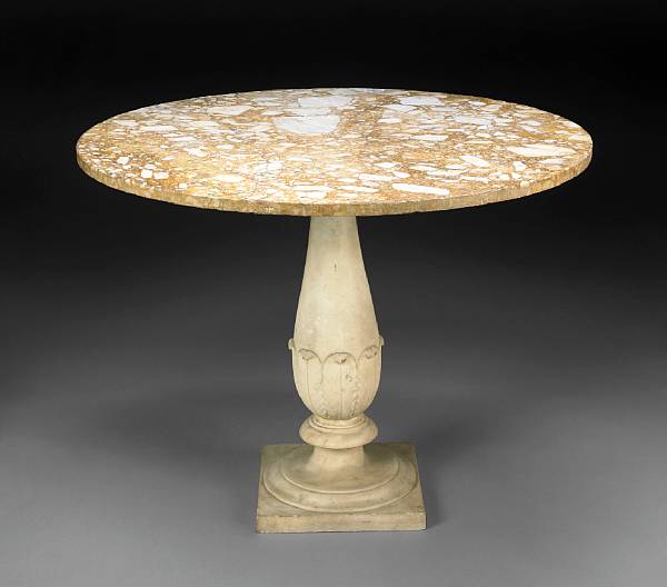 Appraisal: An Italian Neoclassical marble center table th century The circular