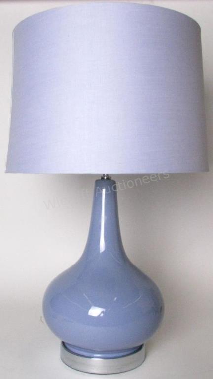 Appraisal: A pottery base table lamp lavender with matching shade h