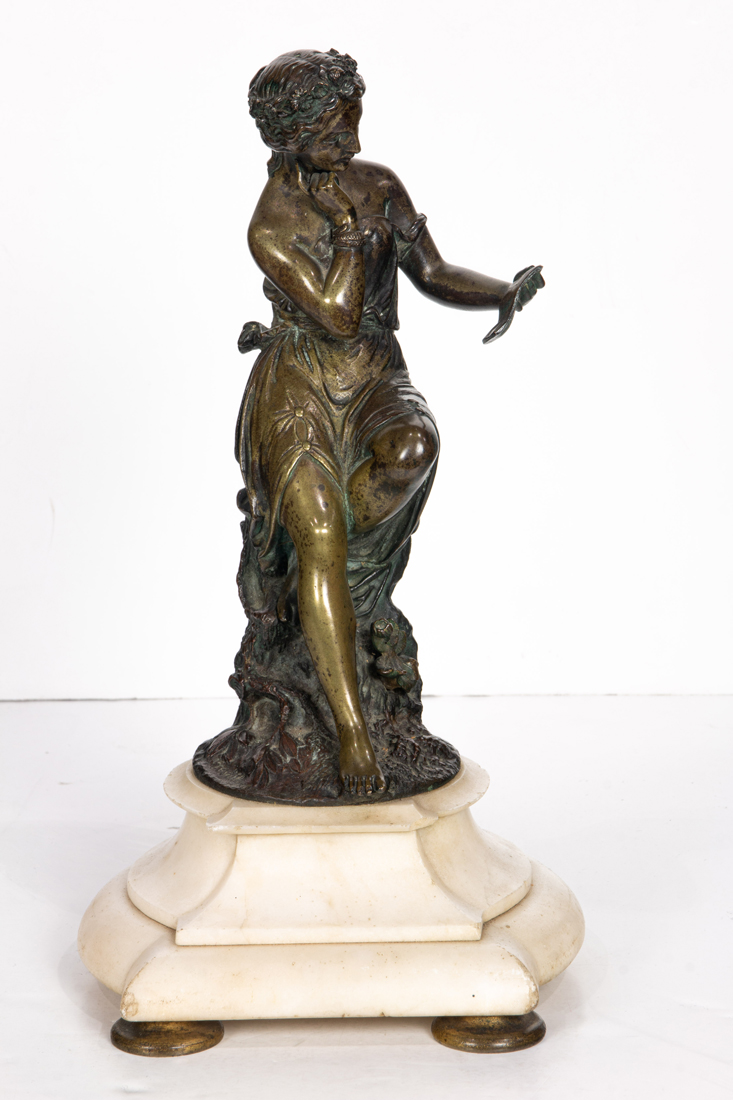 Appraisal: Ernest Revillon French - Allegorical Figure bronze sculpture signed lower