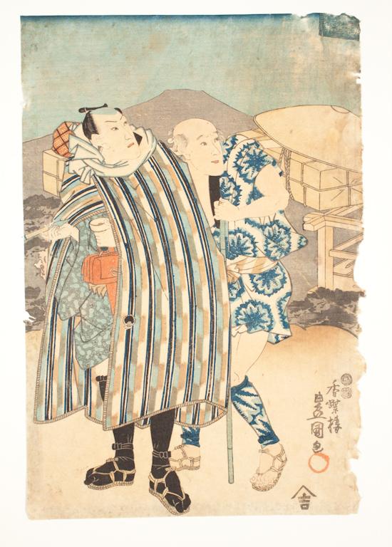 Appraisal: Kunisada Toyokuni III Japanese - Wakasanosuke and Moronao color woodblock