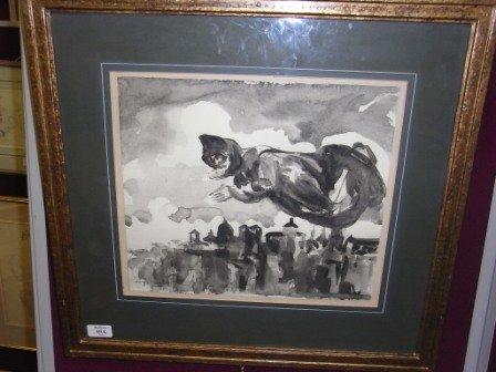 Appraisal: MARIAN KRATOCHWIL Polish - Figure over Toledo signed and dated