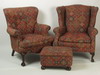 Appraisal: PARLOR SUITE - Three piece mahogany framed upholstered assembled parlor