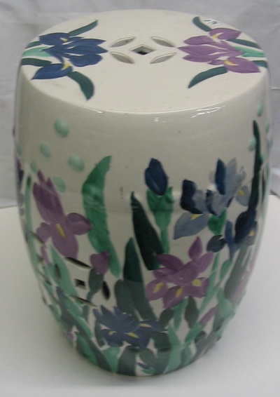 Appraisal: A CHINESE PORCELAIN GARDEN STOOL colorful floral display on white