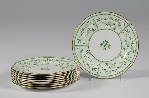 Appraisal: HAMMERSLEY PORCELAIN BAMBOO PLATES FOR TIFFANY CO English th century