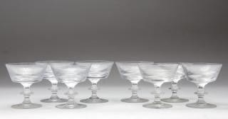 Appraisal: Val St Lambert State Plain Sherbet Bowls Colorless crystal marked