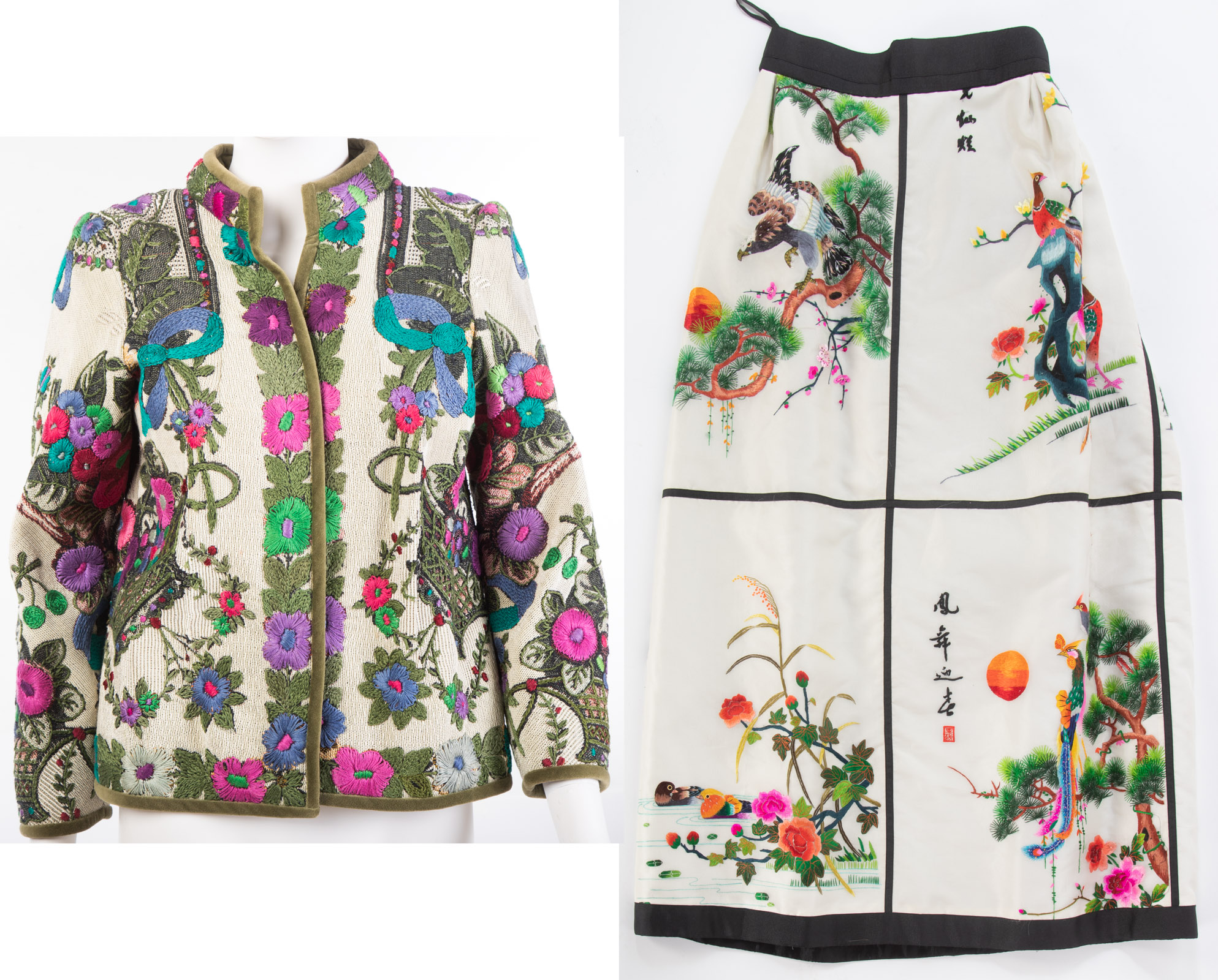 Appraisal: MARY O'DONNELL EMBROIDERED JACKET AND SKIRT s