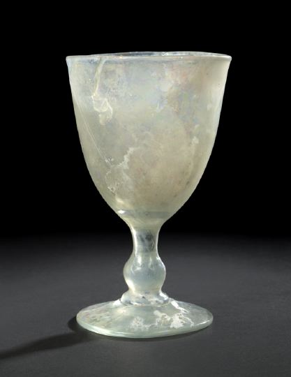 Appraisal: French Provincial Blown and Tooled Glass Wine Goblet third quarter