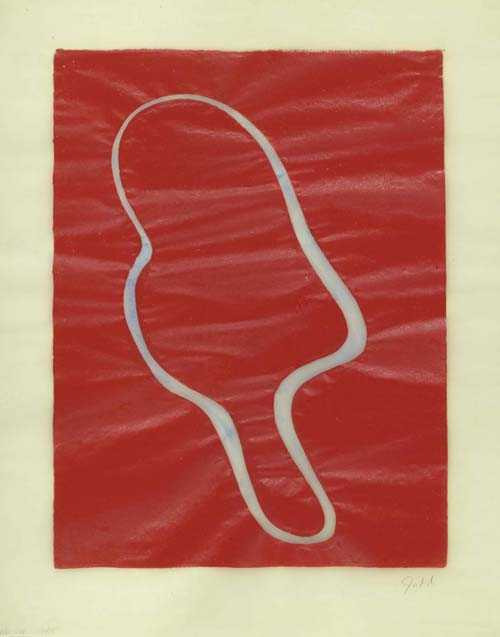 Appraisal: JUDD DONALD Missouri Untitled - Woodcut with cadmium red and