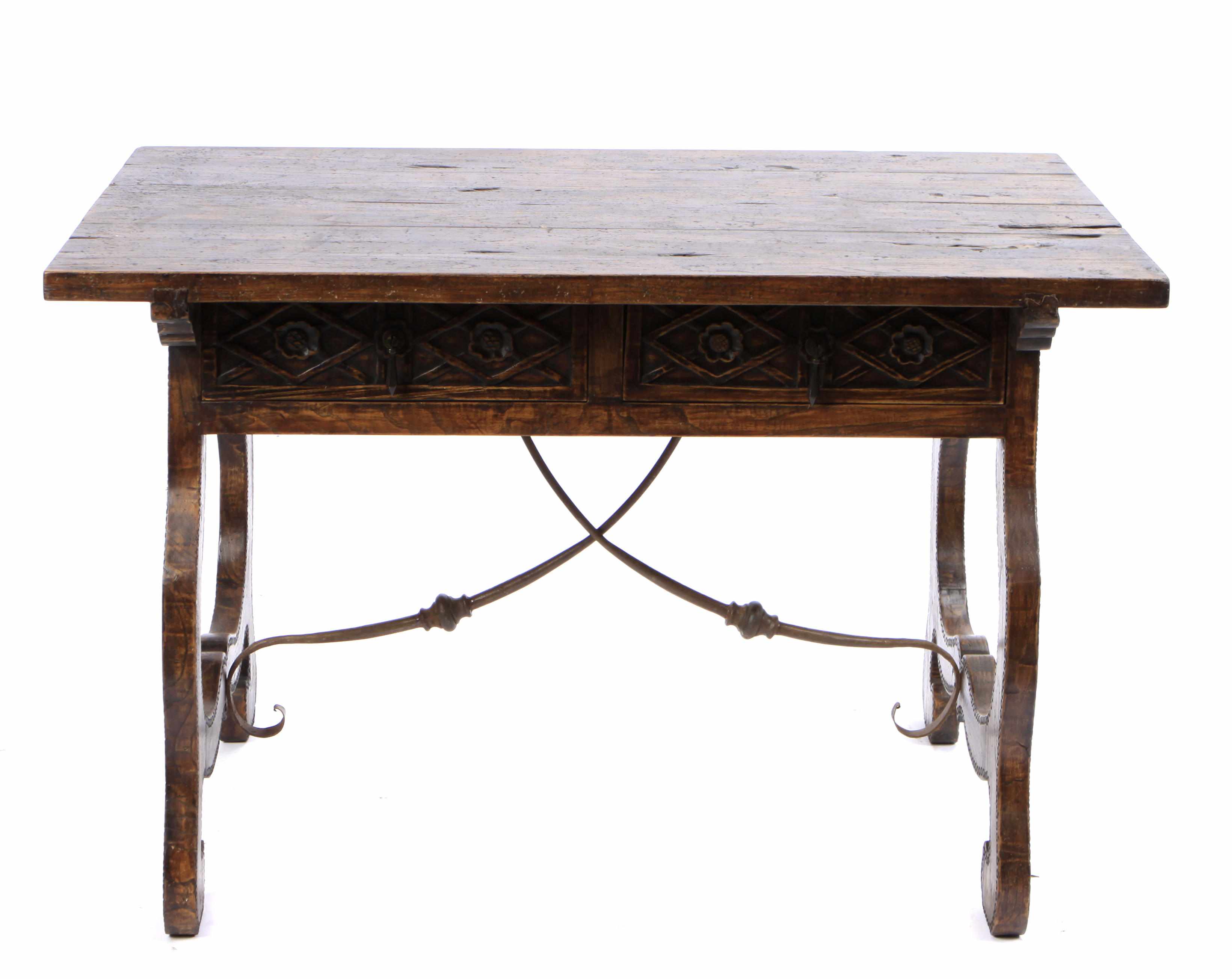 Appraisal: A Spanish Renaissance style trestle table height in width in