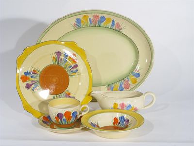 Appraisal: Crocus' a Clarice Cliff platter painted in colours a sauce