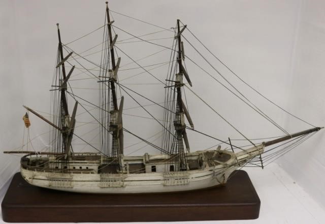 Appraisal: LATE TH C SHIP MODEL OF AN AMERICAN MASTEDSHIP WITH