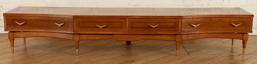 Appraisal: MID CENTURY MODERN MAHOGANY DRAWER CREDENZA A mid century modern