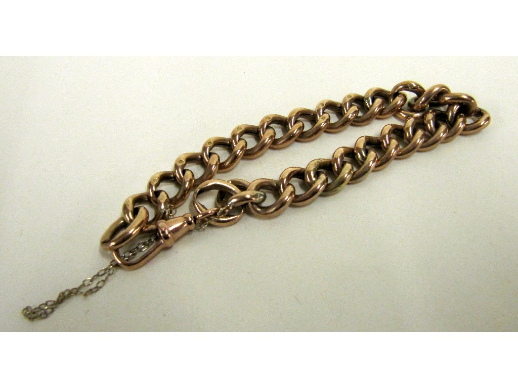 Appraisal: Nine carat rose gold curb link bracelet