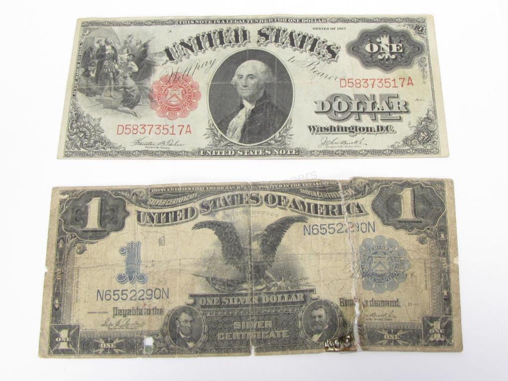 Appraisal: Antique One Dollar Silver Certificate and Note One Dollar Note