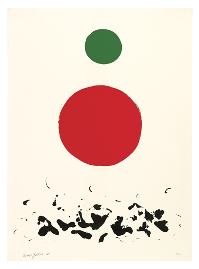 Appraisal: ADOLPH GOTTLIEB Flotsam Color screenprint on smooth cream wove paper