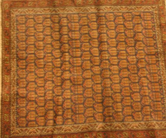 Appraisal: Antique Kurdish mat c 's Square design on blue ground