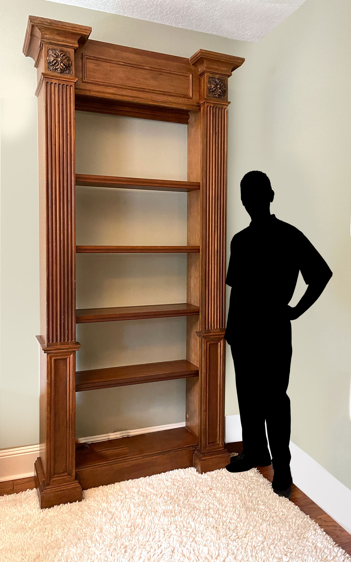 Appraisal: TALL MODERN SHELF LIGHTED BOOKCASE Large bookcase having adjustable shelves