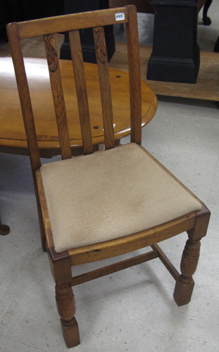 Appraisal: SET OF FOUR OAK DINING CHAIRS English mid th century