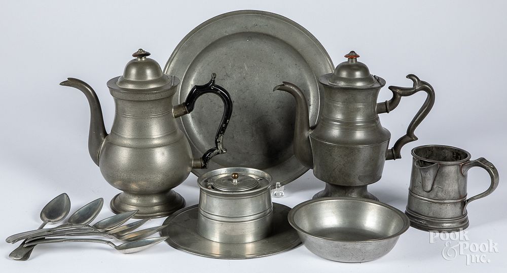 Appraisal: Group of pewter Group of pewter to include two American