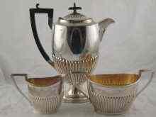 Appraisal: A three piece silver coffee set of pot sugar bowl