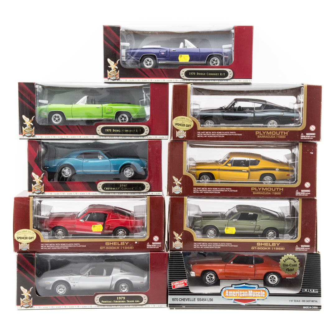 Appraisal: Nine scale diecast cars Road Legends and ERTL