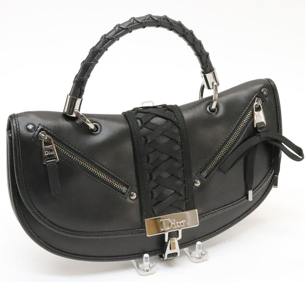 Appraisal: Christian Dior Small Corset Bag Christian Dior smooth black leather