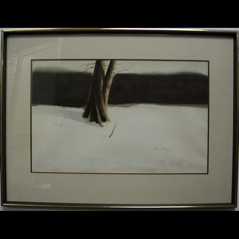 Appraisal: RON PELLEY - CANADIAN SNOWBOUND WATERCOLOUR DATED Sight x cm