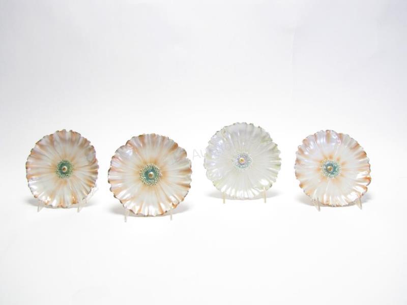 Appraisal: Four Royal Bayreuth Luster Flower Plates including three white with