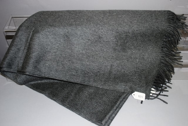 Appraisal: Loro Piana gray cashmere shawl with fringe Approx size x