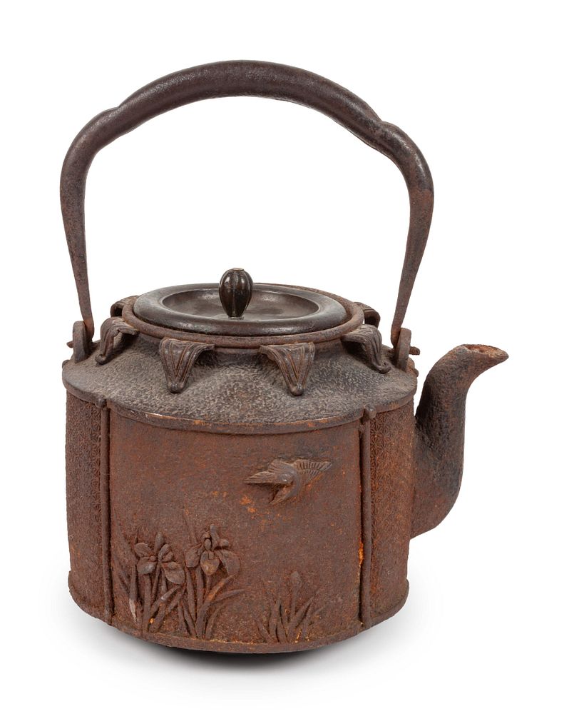 Appraisal: A Tetsubin A Tetsubin cast in iron with straight walls