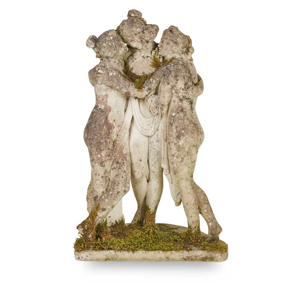 Appraisal: COMPOSITION STONE FIGURE OF THE THREE GRACES AFTER CANOVA TH