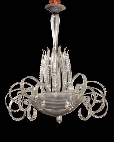 Appraisal: A Murano glass chandelier circa The domed ceiling cap above