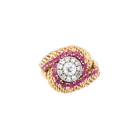 Appraisal: Gold Platinum Diamond and Ruby Ring Estimate -