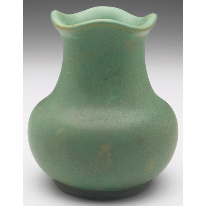 Appraisal: Teco vase designed by F Albert good green matte glaze