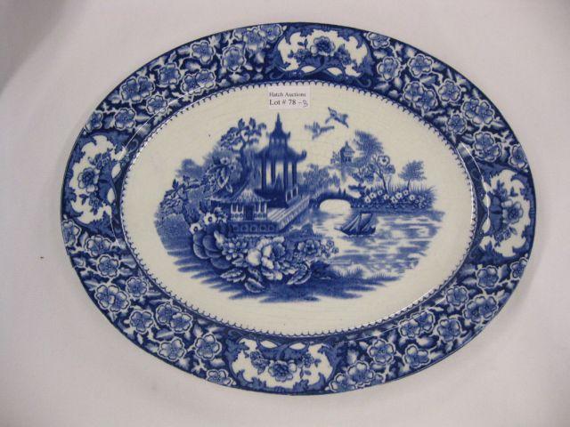 Appraisal: English Flow Blue Ironstone Platter oval x