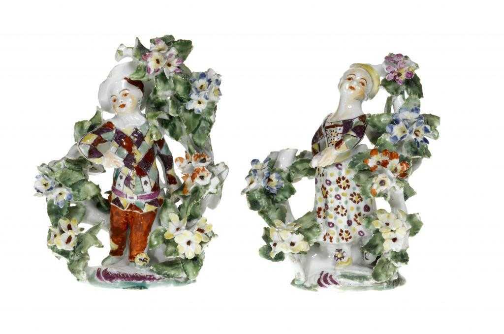 Appraisal: A PAIR OF DERBY FIGURES OF A BOY AND GIRL