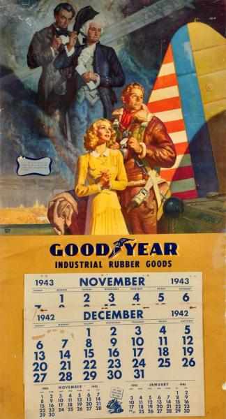 Appraisal: Goodyear Calendar Description Wonderful graphics by Dean Cornwell Pad is