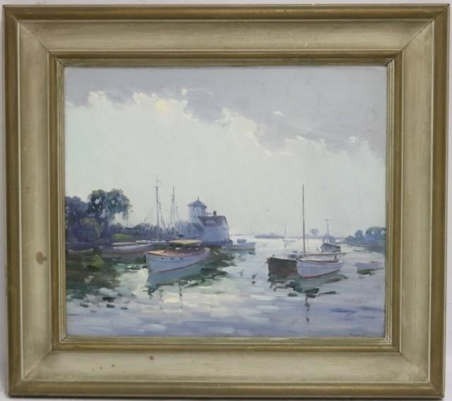 Appraisal: CHARLES GORDON HARRIS - RI OIL ONBOARD TITLED PAWTUXET COVER