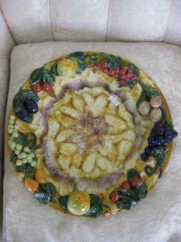 Appraisal: Austrian Pottery Charger applied fruit '' diameter excellent