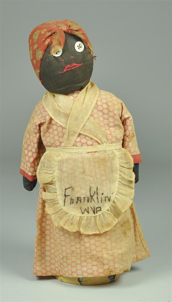 Appraisal: Black Mammy Doll with Button Eyes Mid to late th