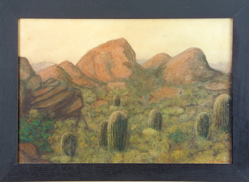 Appraisal: EVERETT L BRYANT Pastel crayon drawing Mojave Desert mounted in