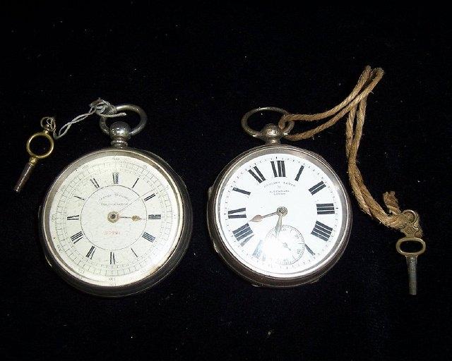 Appraisal: A chronograph the case and an open faced pocket watch