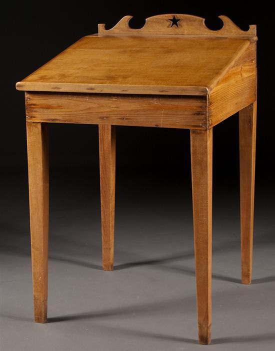 Appraisal: American vernacular pine school desk in H in W in