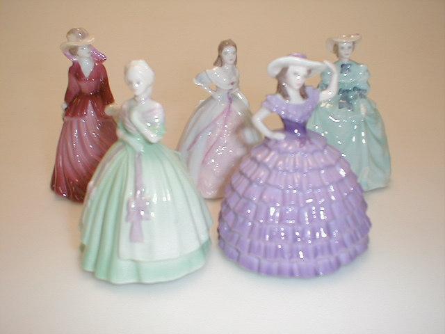 Appraisal: Five Coalport minuet figures titled Leona Joanne Natalie Chloe and